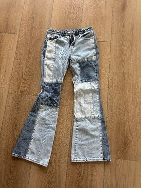 Girls ‘70s High Rise Flare Patchwork Jeans